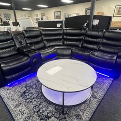 Black LED Recliner Sectional. 🚚WE DELIVER🚚