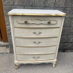 French Provincial 4 drawer highboy chest 
