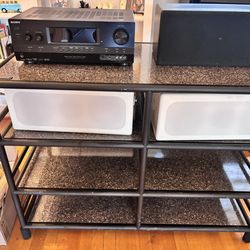 Complete Sony and JBL surround sound system + marble AV table. All in great working condition.