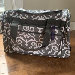 Gray/white Duffle Bag 20" NWT