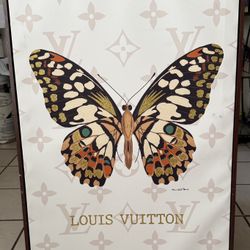 LV Abstract Canvas Print Framed 36" Large Wall Art Decor Louis Vuitto Painting