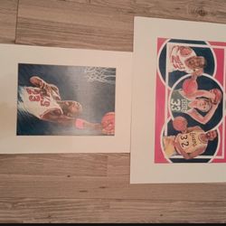 Michael Jordan, Larry Bird, Magic Johnson Plaza Art Fair Paintings
