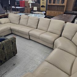 5 Piece Leather Sectional Couch 