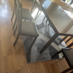 Elegant 6-Seater Dining Table Set-Includes Chairs & Bench-Like New(In protection warranty)