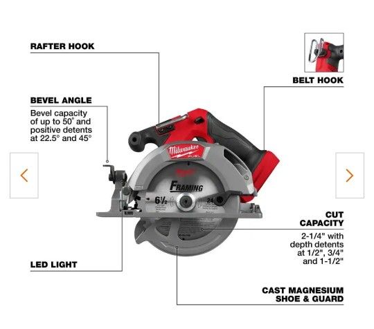 M18 FUEL 18V Lithium-Ion Brushless Cordless 6-1/2 in. Circular Saw (Tool-Only)