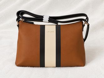 Loume Crossbody Bag Tan with Stripe Detail