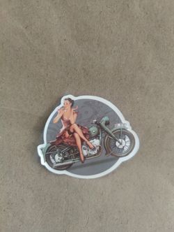 Classic Women Motorcycle Sticker 