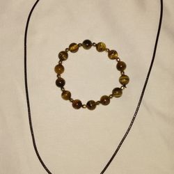Tiger eye bracelet and necklace