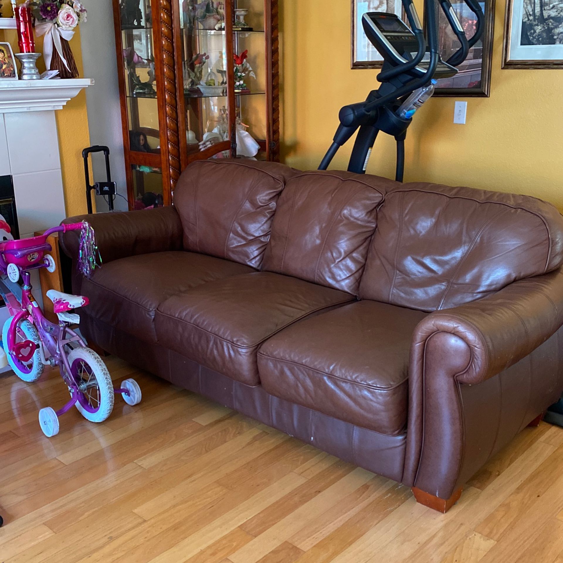 2 Piece Leather Sofa + Loveseat Set (real Leather)