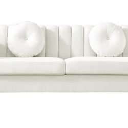 NEW White tufted loveseat couch $300