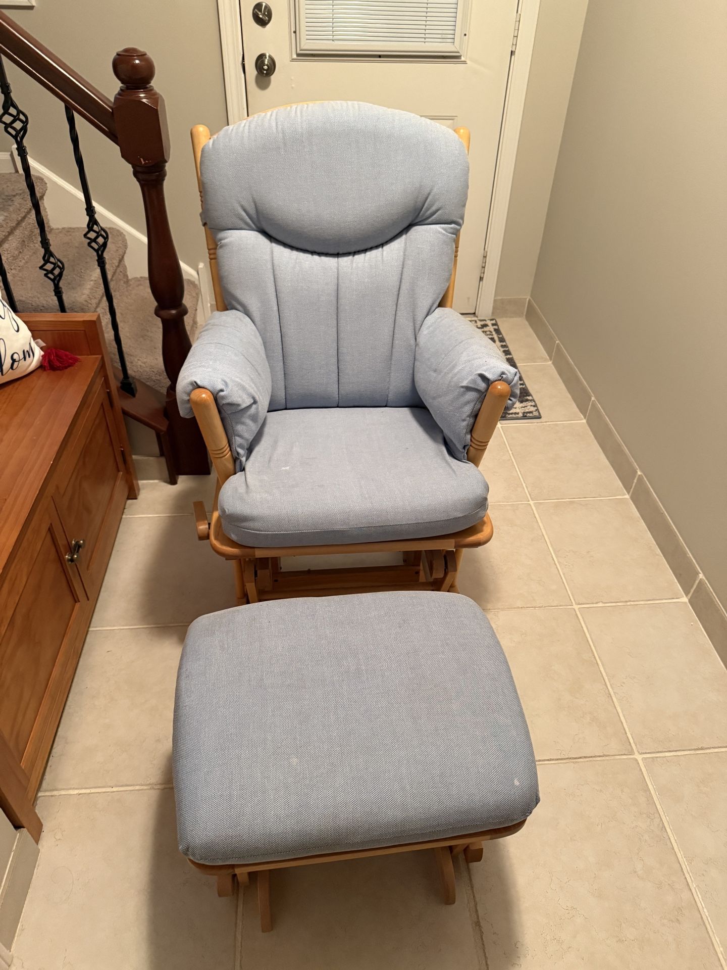 Gliding rocking chair with ottoman