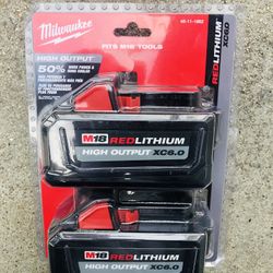 Milwaukee M18 18-Volt Lithium-Ion High Output 6.0Ah Battery Pack (2-Pack) 