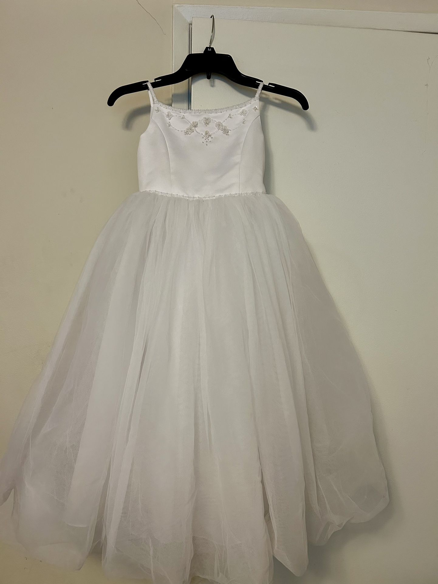 White Formal First Communion Or Flower Girl’s Dress