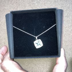 .925 Sterling Silver Aquamarine Necklace