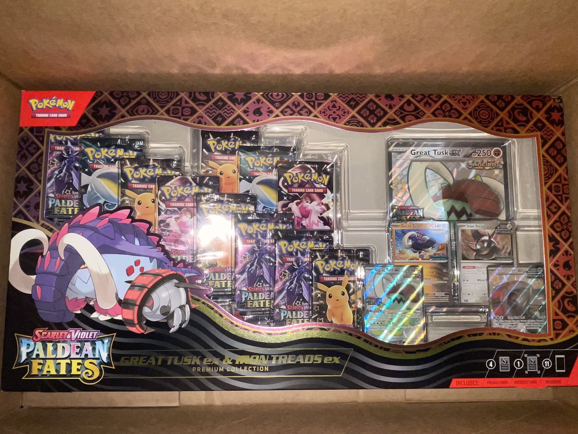BRAND NEW Pokemon Paldean Fates Great Tusk And Iron Treads Premium Collection TCG Box