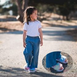 Tombik Toddler Girls  Faux Fur Slides