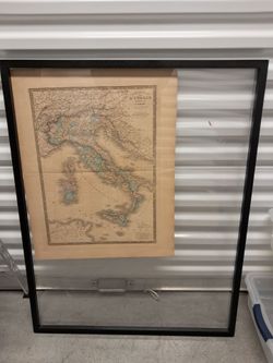 Map wall hangings with frames