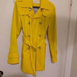 Brand New Calvin Klein Yellow Trench Coat