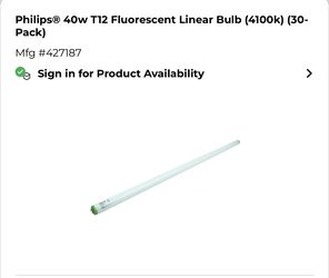 Philips® 40w T12 Fluorescent Linear Bulb (4100k)