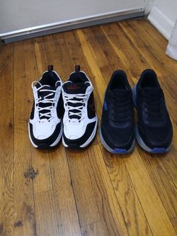 All for Only 40 dollars (all paid 150 dollars).
All size 10.5/11.
Insoles New never used!
Nike Air Monarch and Skechers slip-in .
Incredible deal!!
