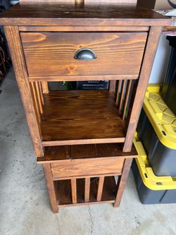 Two end tables with power and drawer