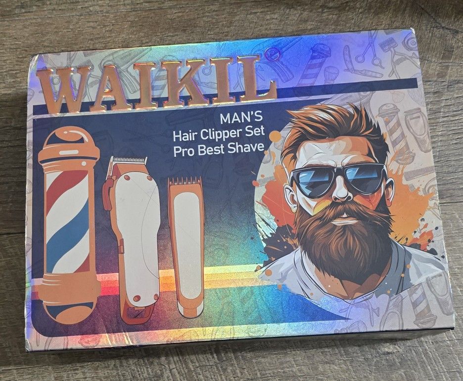 WAIKIL T3 Transparent Electric Hair Clipper for Men, Professional Beard Trimmer Grooming Kit for Men, Hair Cutting Shears for Men