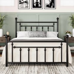 Black Metal Full Size Bed Frame