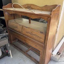 Antique Wood Bed Headboard Only 