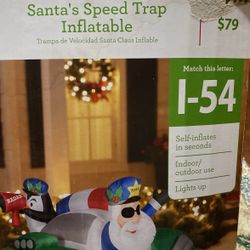 Santa Speed Trap Inflatable 6 Feet Wide