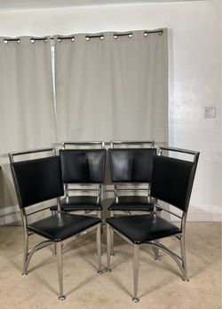 Slick Black & Chrome Chairs (4)