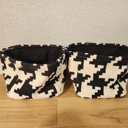 2 Woven storage baskets 