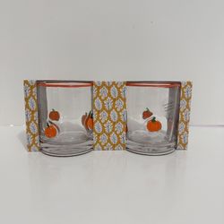 Glass Pumpkin Whiskey Cups Set