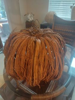 Natural twig lighted pumpkin 17inches