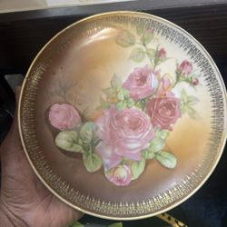 Vintage Decorative German Plate Roses Design. 