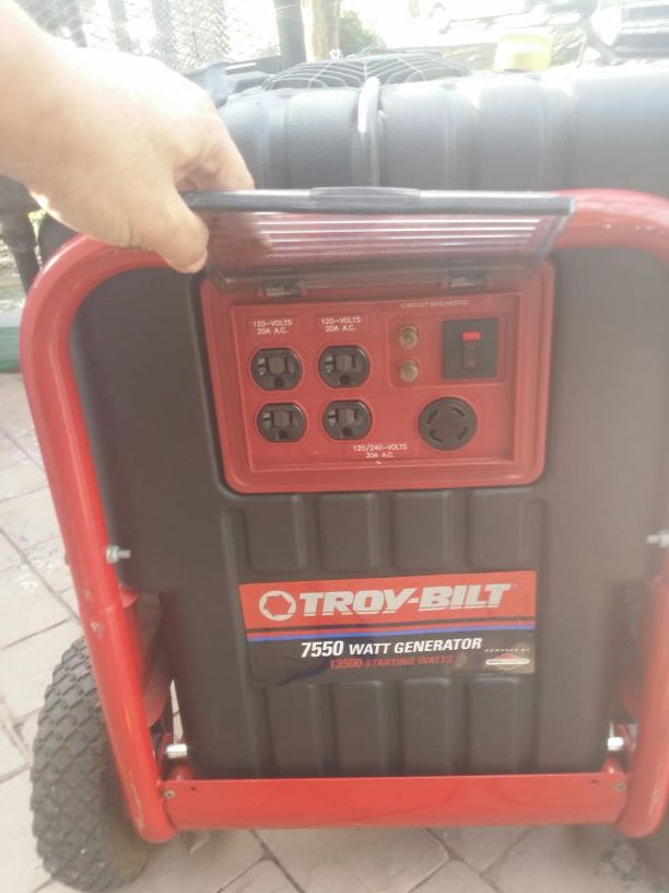 TroyBilt generator 13500 starting Watts running Watts 7550 electric
