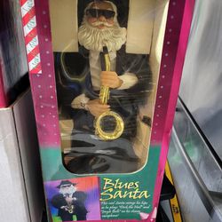 Blue Santa Musical Saxophone 