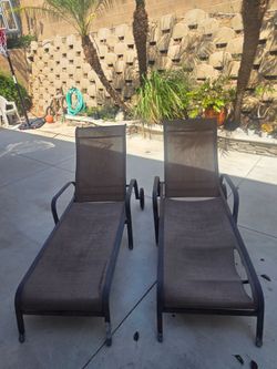 Outdoor Patio Chaise Lounge Chairs Set of 2