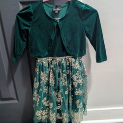 Green Gold  Christmas Dress 