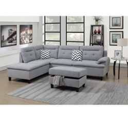 Gorgeous 3 Piece Sectional and Ottoman with Storage