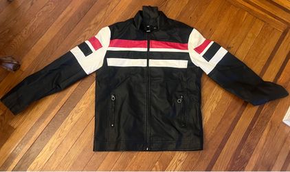 FAUX LEATHER RACING JACKET 2XL XXL
