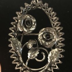 Sterling Silver Floral Pin