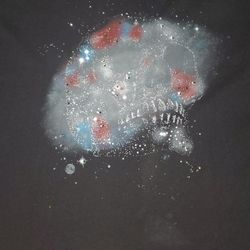Galaxy rhinestone skull T-shirt