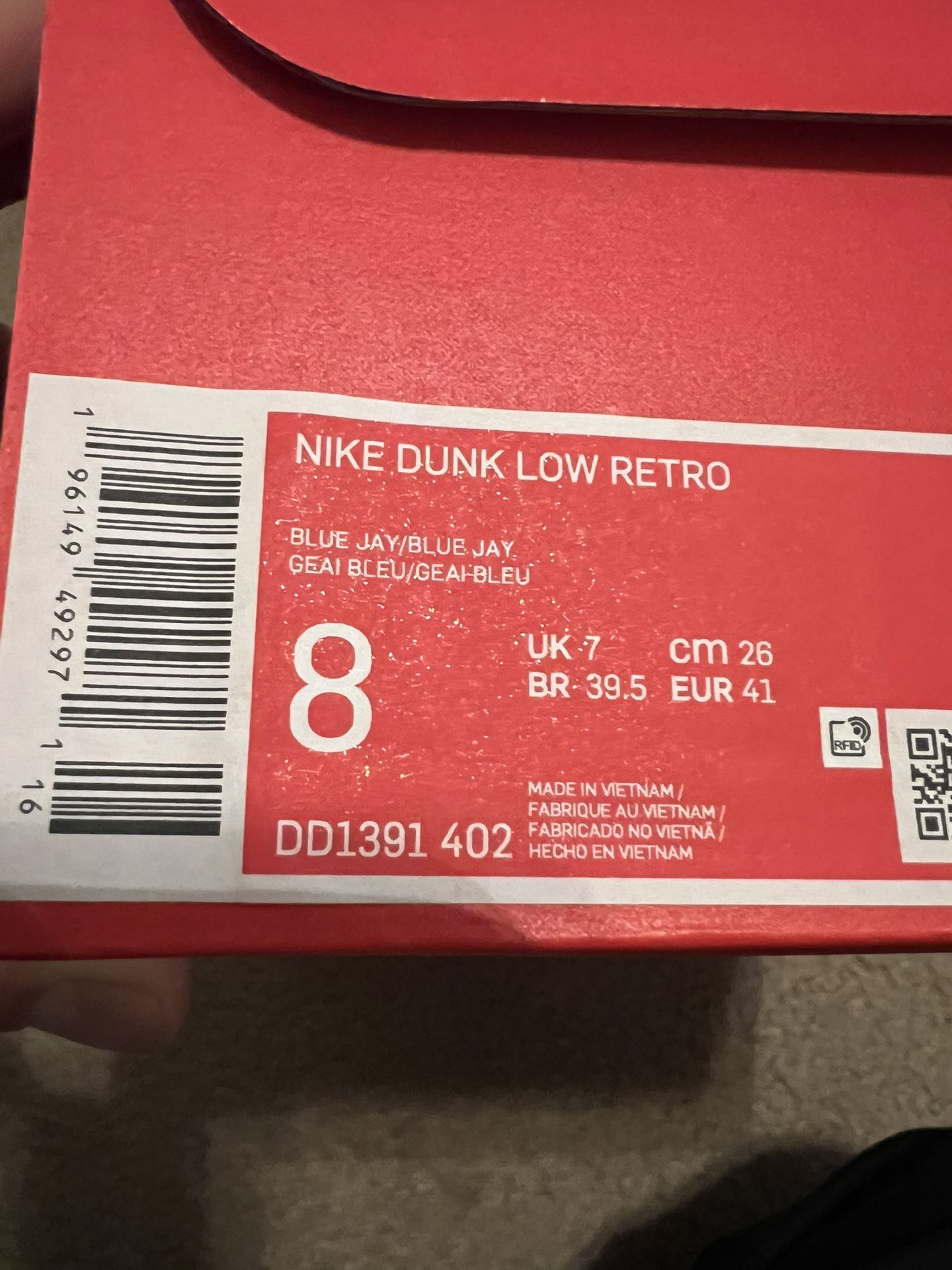 Nike Dunk Low Retro Blue Jay