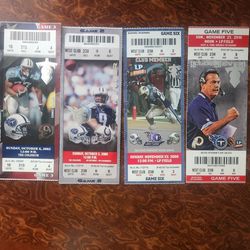TENNESSEE TITANS TICKET STUBS Lot of4 from 2002-2010McNairGeorge vs ManningFavre