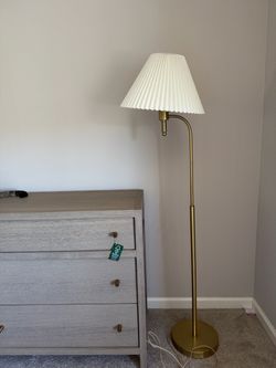 Hearth & Hand with Magnolia Pleated Shade Brass Floor Lamp – Target