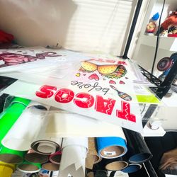 DTF Supplies & Vinyl Lot + New T-Shirts — $180 OBO | Lote de DTF, Vinilos y Playeras Nuevas