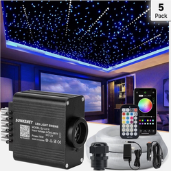 2 N 1 RGBW Starlight Fiber Optic Lights Bluetooth APP/Remote/Music Effect