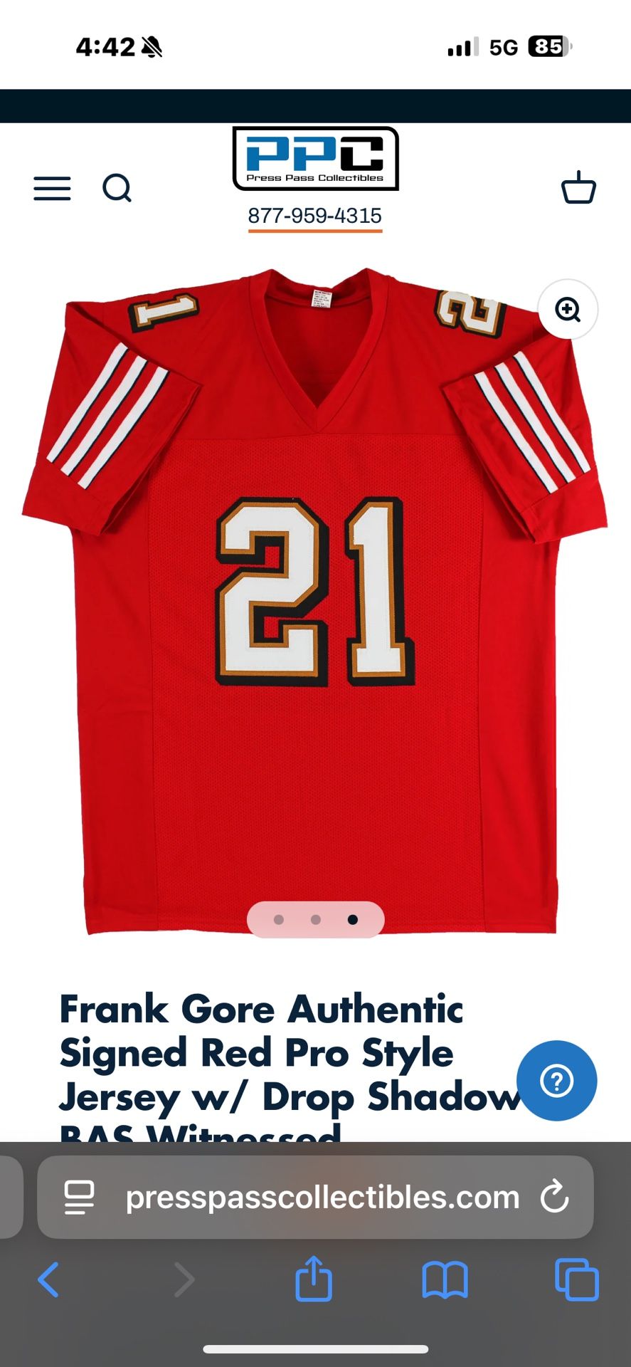 Frank Gore Signed Jersey