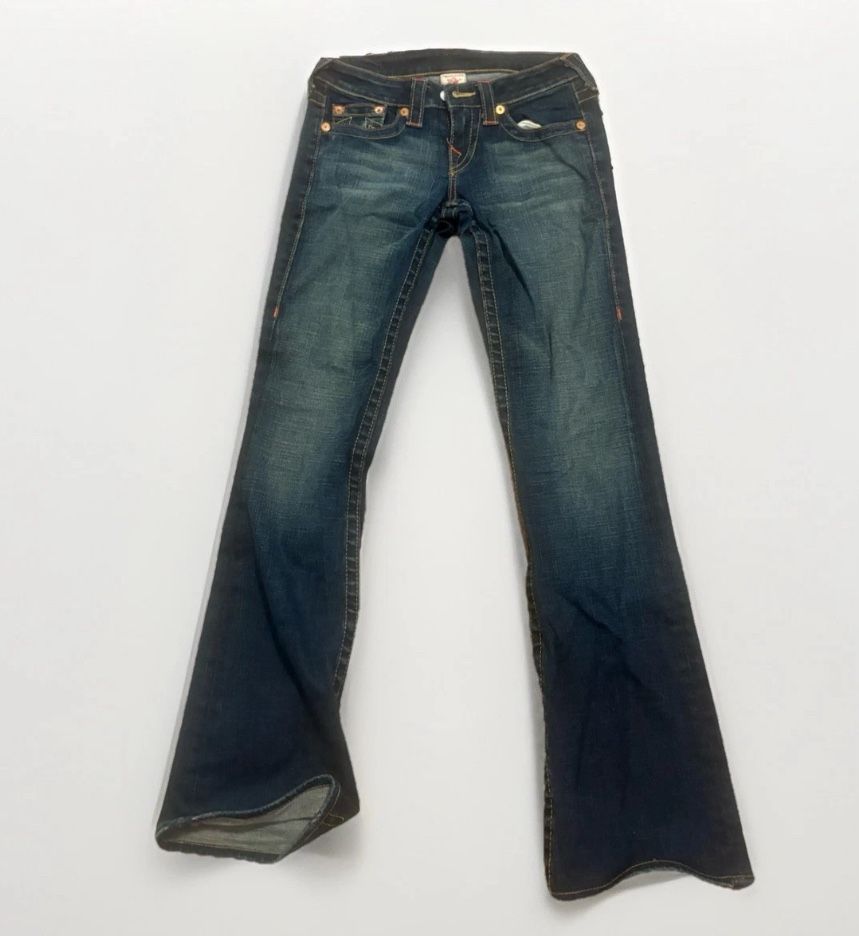 True Religion Women's Dark Wash Flared Leg Jeans Size 26