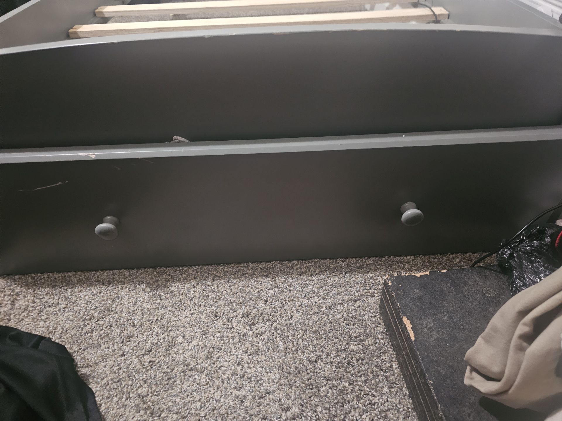 Twin wood bed frame with storage
